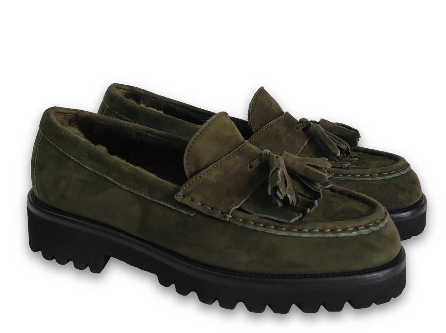 Moccassin Greta Olive&Fur