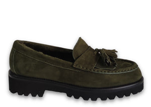 Moccassin Greta Olive&Fur